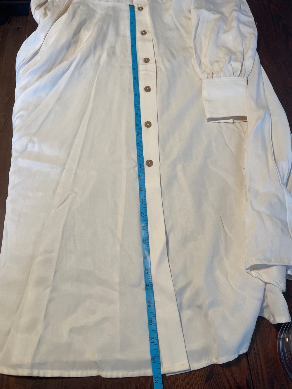 XS Tall - Banana Republic Cream Button-Front Shirt Dress - Picture 11 of 11